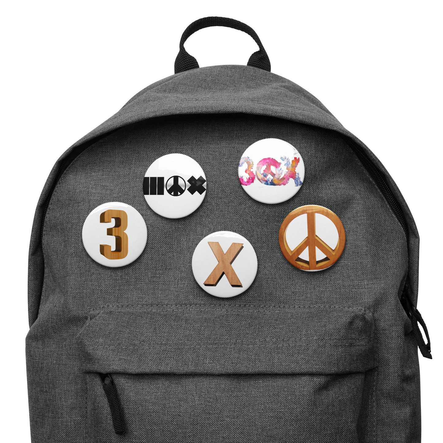 3peaceX button set white